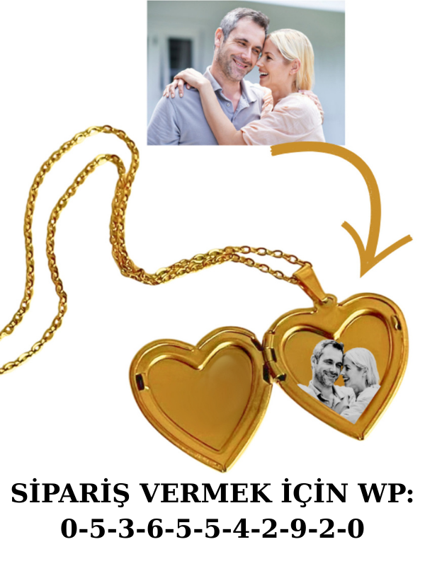 Resimli Kapaklı Kalp Kolye