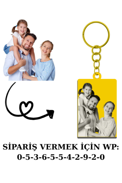 Resimli Dikdörtgen Anahtarlık