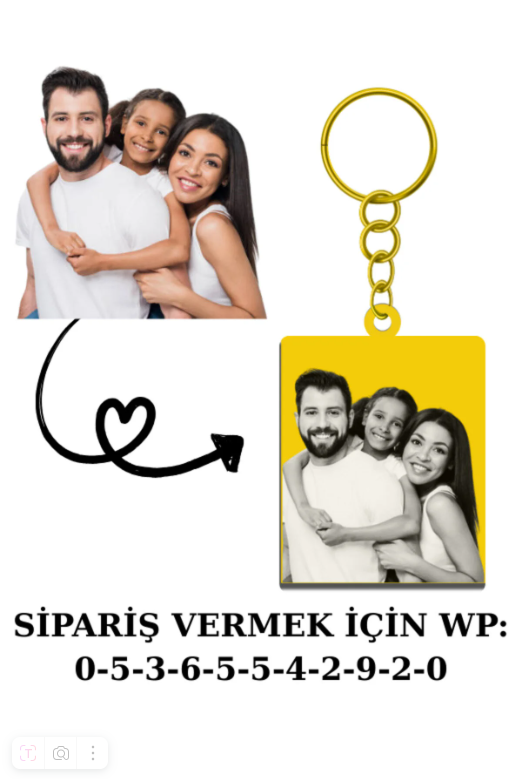 Resimli Kare Anahtarlık